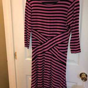 💕👗Flattering maxi dress 3/4 sleeve black & pink✨